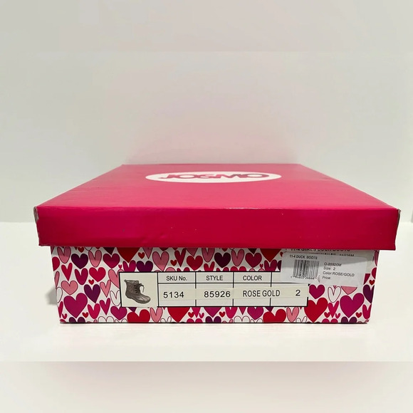 JOSMO Girls Rose Gold Glitter Duck Boots size 2 - Picture 13 of 15